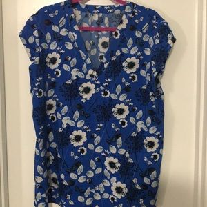 Blue floral blouse
